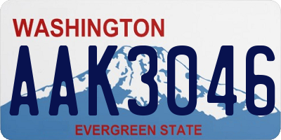 WA license plate AAK3046