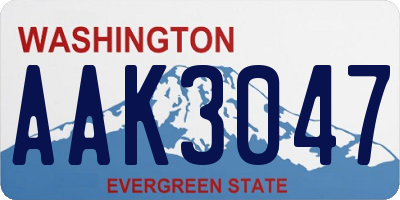 WA license plate AAK3047