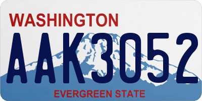 WA license plate AAK3052