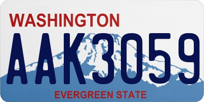 WA license plate AAK3059