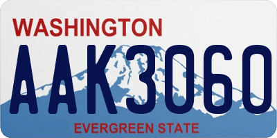 WA license plate AAK3060
