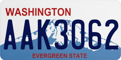 WA license plate AAK3062
