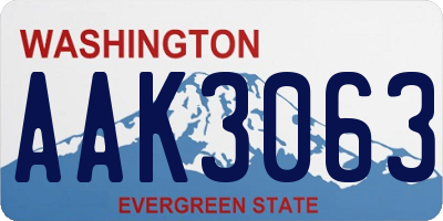 WA license plate AAK3063
