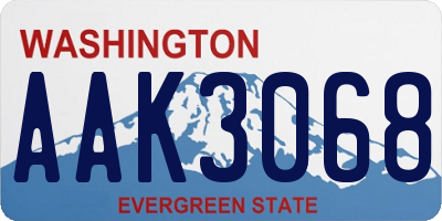 WA license plate AAK3068