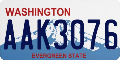 WA license plate AAK3076
