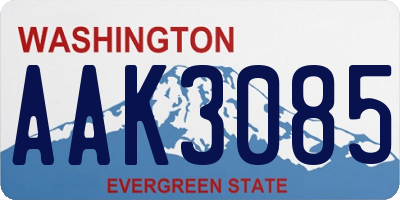 WA license plate AAK3085