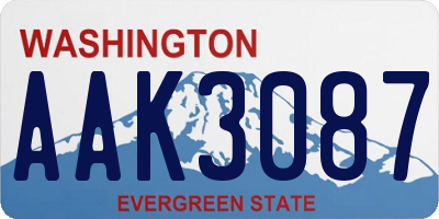WA license plate AAK3087
