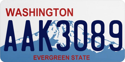 WA license plate AAK3089