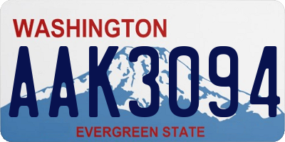 WA license plate AAK3094