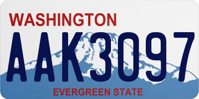 WA license plate AAK3097