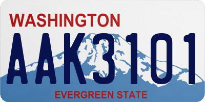 WA license plate AAK3101