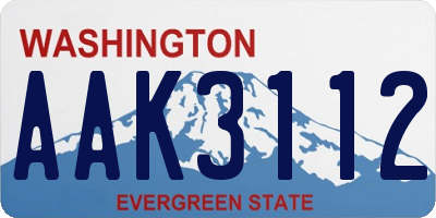 WA license plate AAK3112