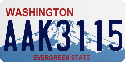 WA license plate AAK3115