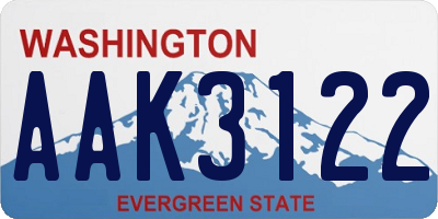 WA license plate AAK3122