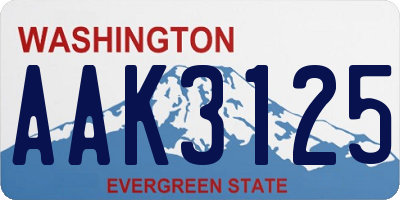 WA license plate AAK3125