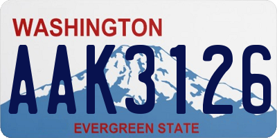 WA license plate AAK3126