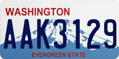 WA license plate AAK3129
