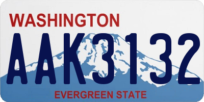 WA license plate AAK3132