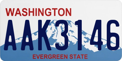 WA license plate AAK3146