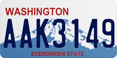 WA license plate AAK3149