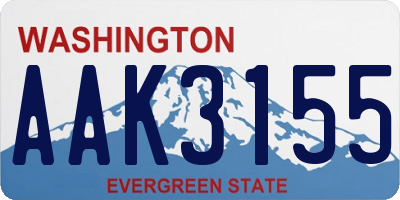 WA license plate AAK3155