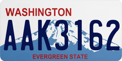 WA license plate AAK3162