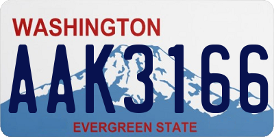 WA license plate AAK3166