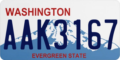 WA license plate AAK3167