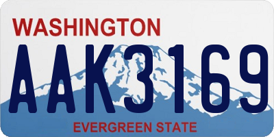 WA license plate AAK3169
