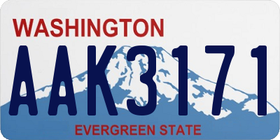 WA license plate AAK3171