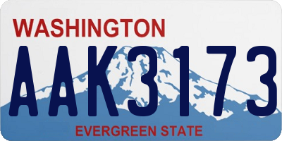 WA license plate AAK3173