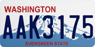 WA license plate AAK3175
