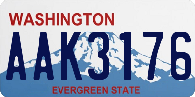 WA license plate AAK3176