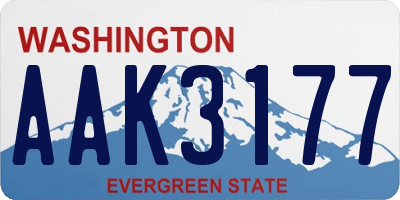 WA license plate AAK3177