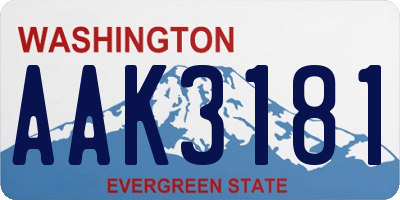 WA license plate AAK3181