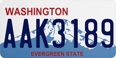 WA license plate AAK3189