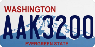 WA license plate AAK3200