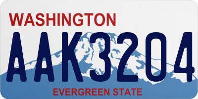 WA license plate AAK3204