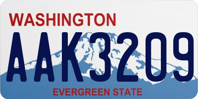 WA license plate AAK3209