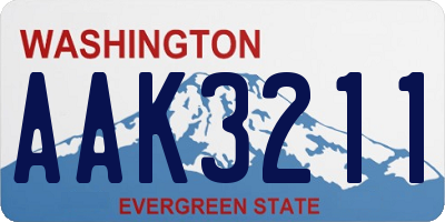 WA license plate AAK3211