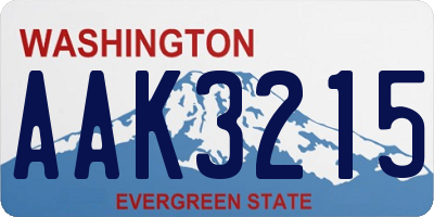WA license plate AAK3215
