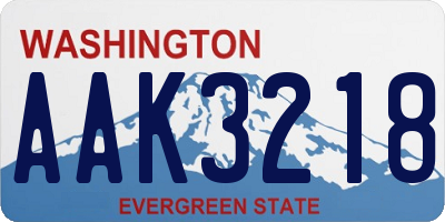 WA license plate AAK3218