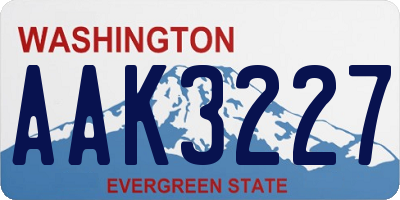 WA license plate AAK3227