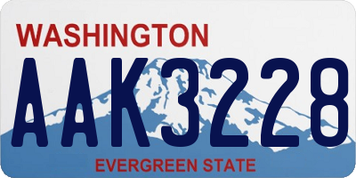 WA license plate AAK3228