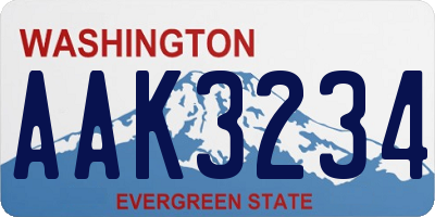 WA license plate AAK3234