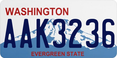 WA license plate AAK3236