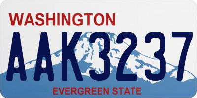 WA license plate AAK3237