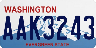 WA license plate AAK3243