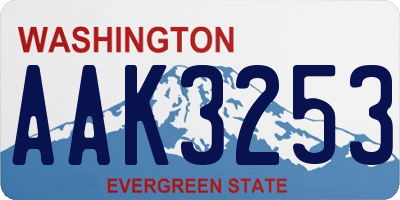 WA license plate AAK3253