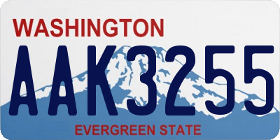 WA license plate AAK3255